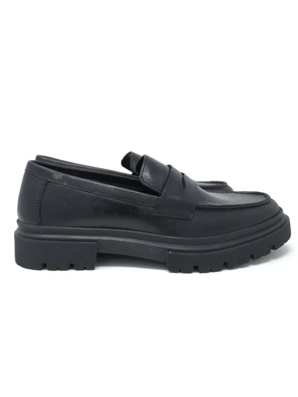New Steve Madden Akkron Black Leather Loafers Men’s 7.5M
